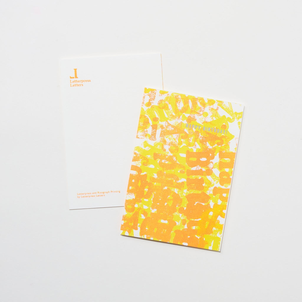 Happy Birthday Letter Stamp Card / Letterpress Letters