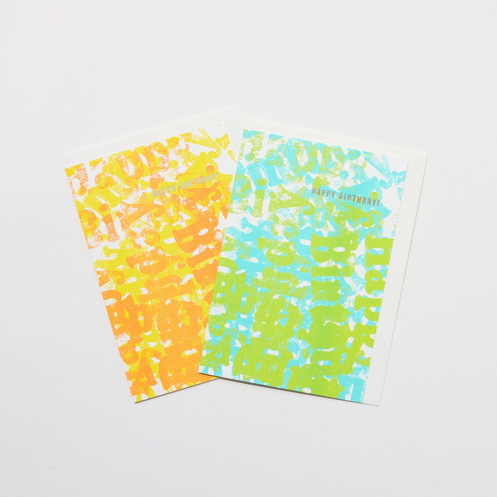 Happy Birthday Letter Stamp Card / Letterpress Letters