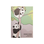 Giant panda cover of the MIDORI Ueno Zoo A5 notebook, twin pandas Xiao Xiao and Lei Lei climbing a tree