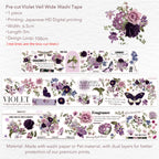 Pre-cut Violet Veil Wide Washi/PET Tape