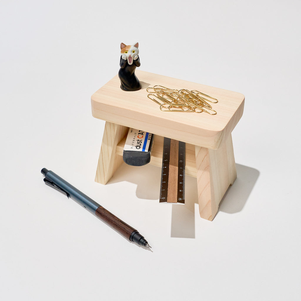 Hinoki Wood Mini Bath Chair Organizer / Cypress Japan