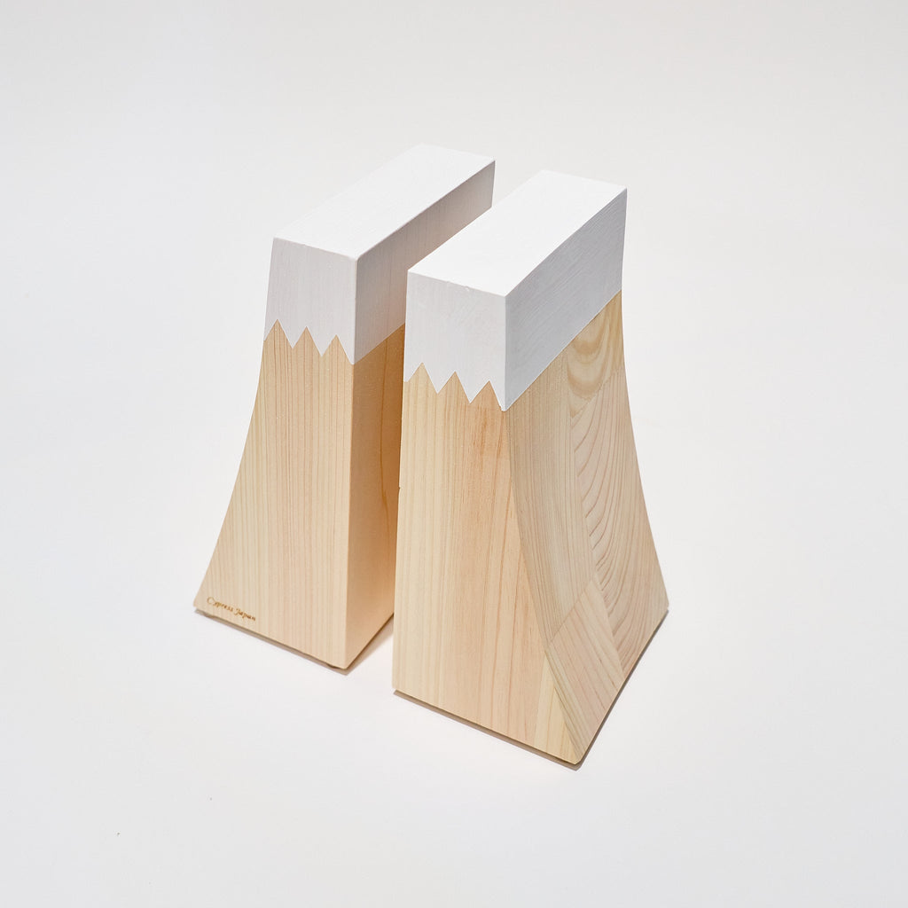 Hinoki Wood Mt. Fuji Bookend / Cypress Japan