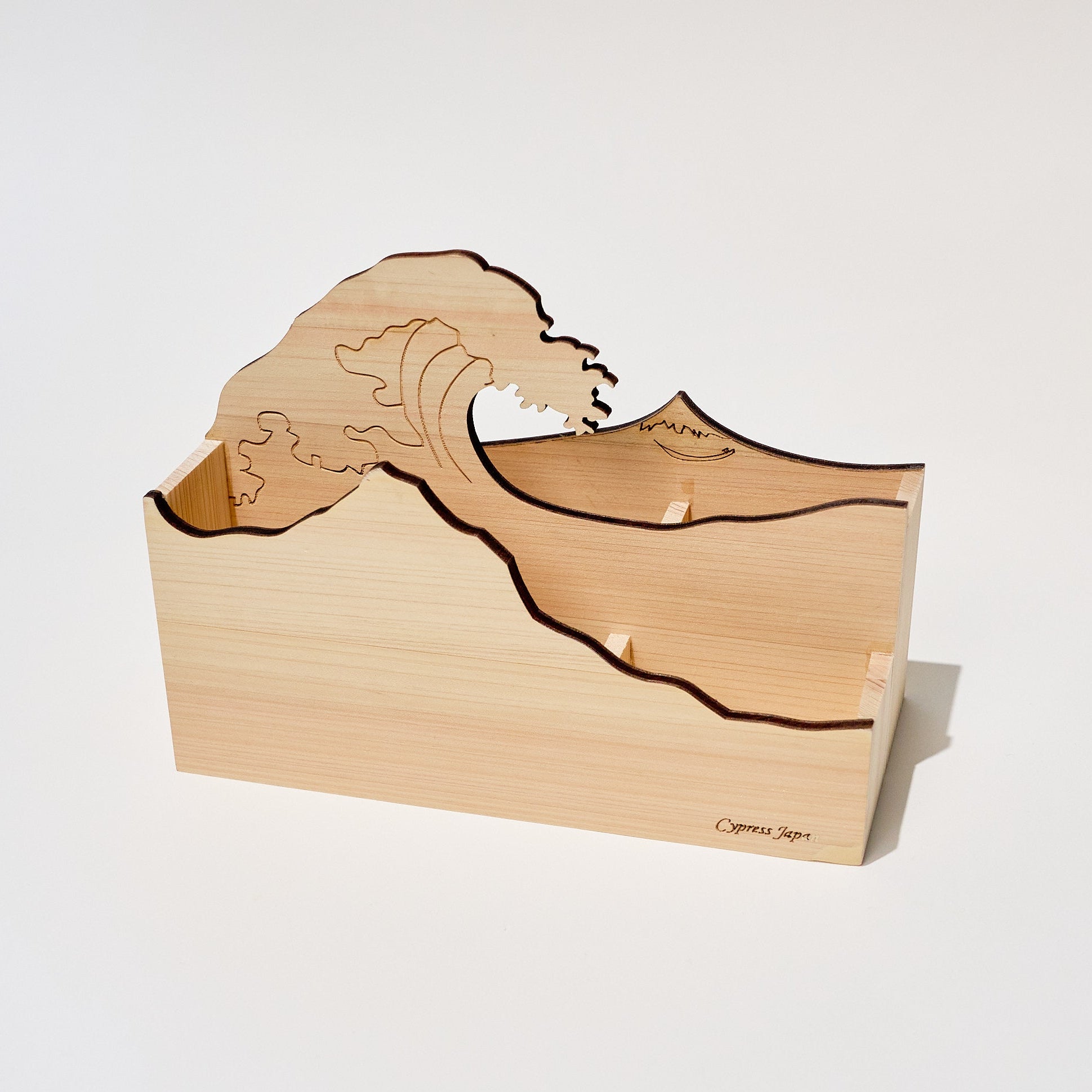 Hinoki Wood Multi-Stand Desktop Organizer / Cypress Japan