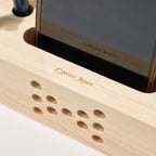 Hinoki Wood Phone Sound Amplifier and Stand / Cypress Japan