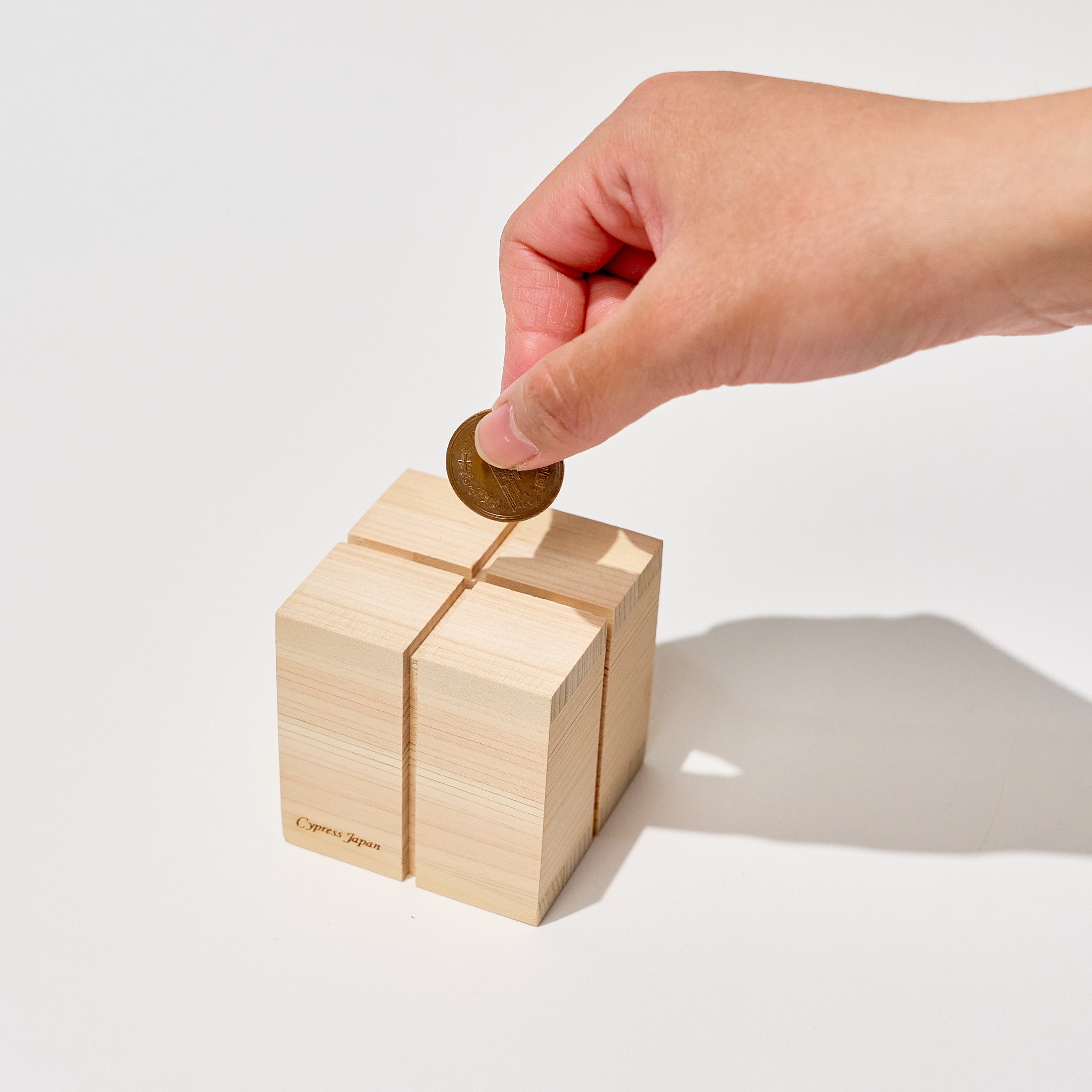 Hinoki Wood Secret Savings Box / Cypress Japan