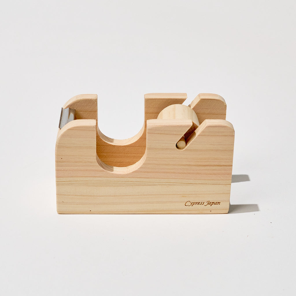 Hinoki Wood Tape Cutter / Cypress Japan