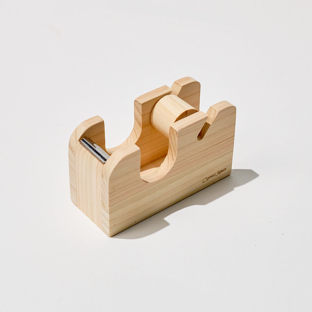 Hinoki Wood Tape Cutter / Cypress Japan