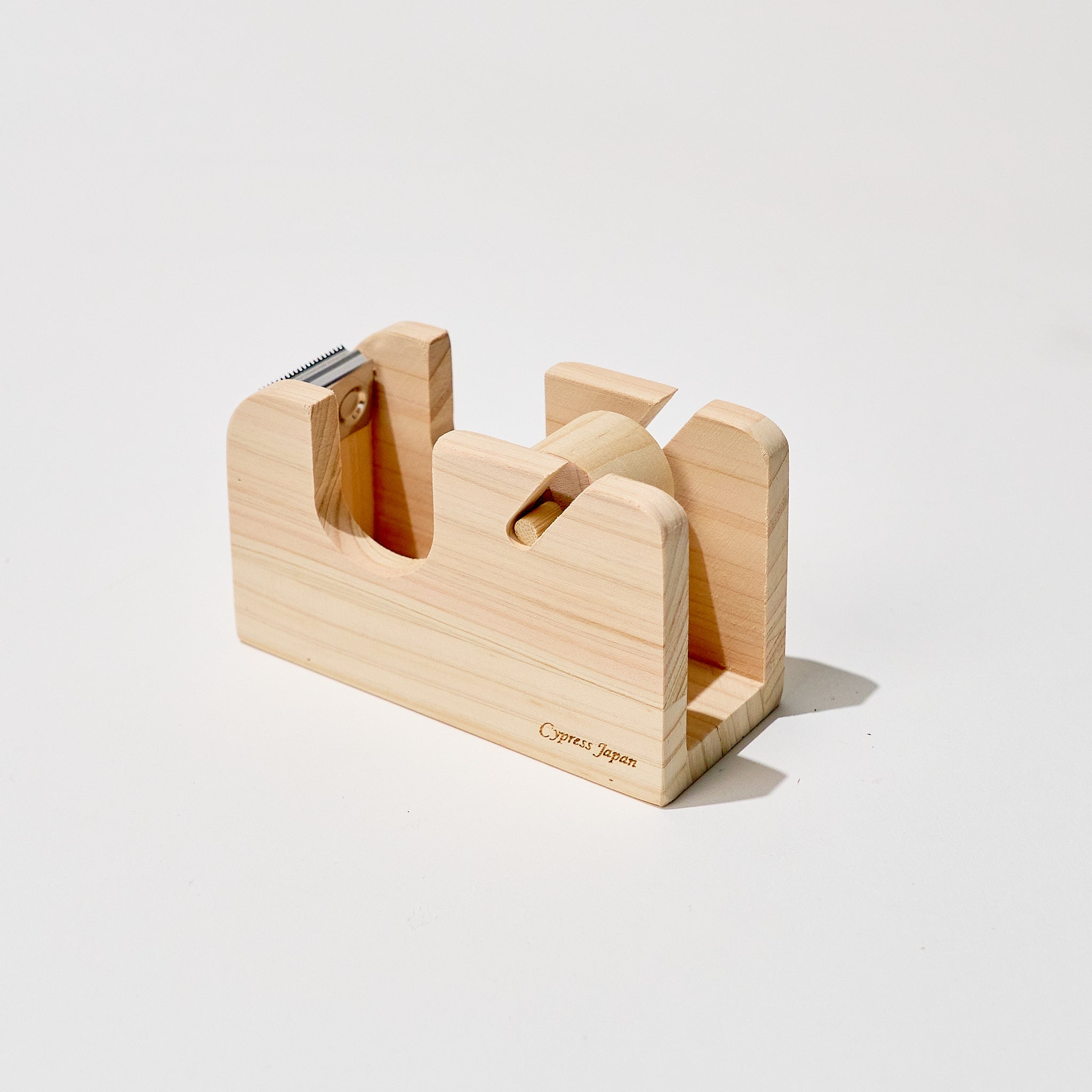 Hinoki Wood Tape Cutter / Cypress Japan