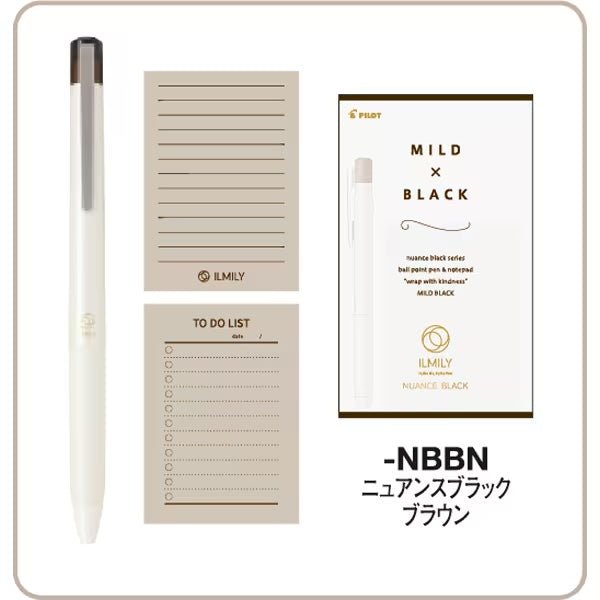 ILMILY NUANCE BLACK Gel Ink Pen & Memo Pad Set / Pilot