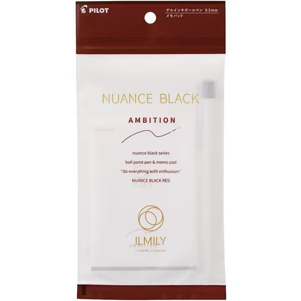 ILMILY NUANCE BLACK Gel Ink Pen & Memo Pad Set / Pilot