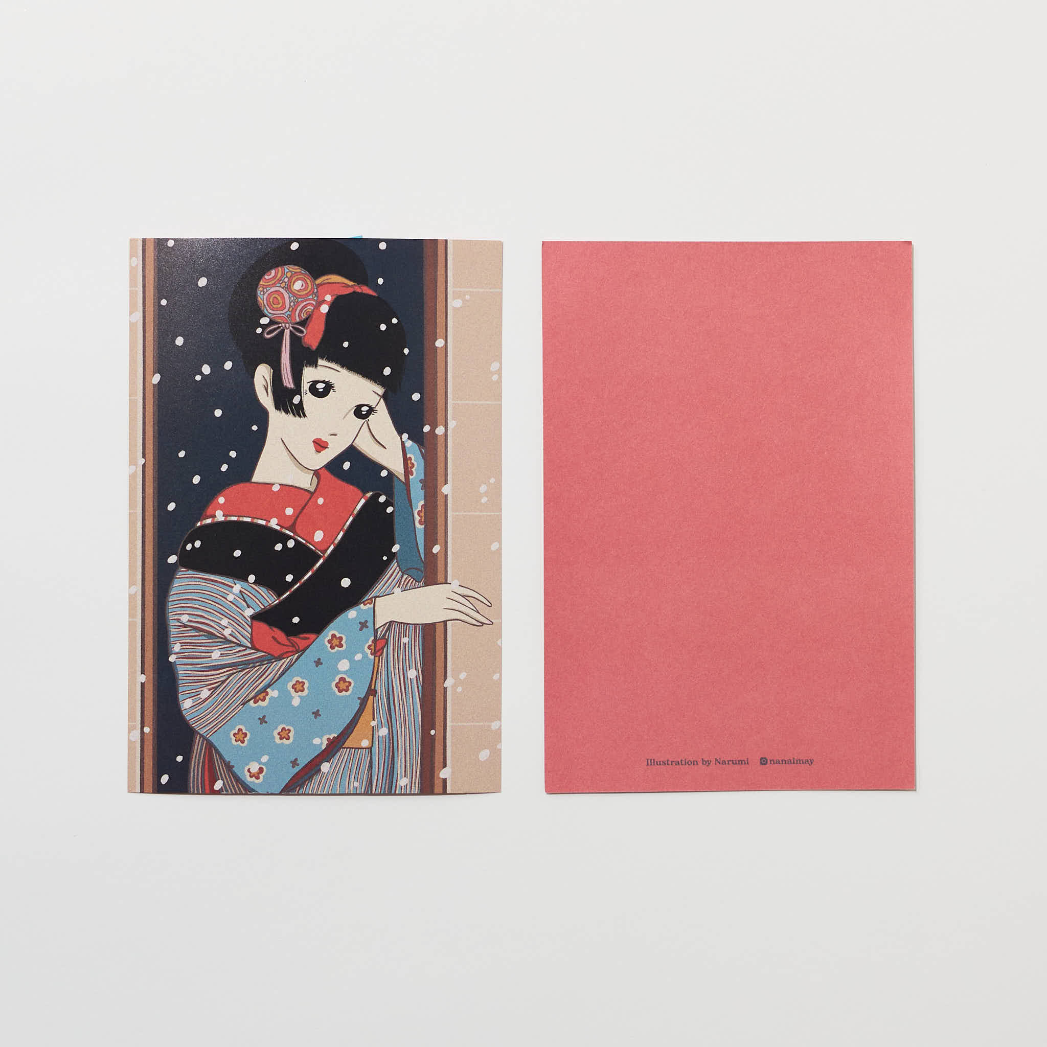 "It’s Snowing" Postcard by Narumi / Bungu