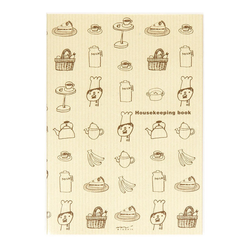MIDORI Kakeibo A5 cover without the paper band, cook pattern printed edge to edge