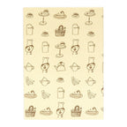 Back cover detail of the MIDORI kakeibo notebook showing the printed specification block
