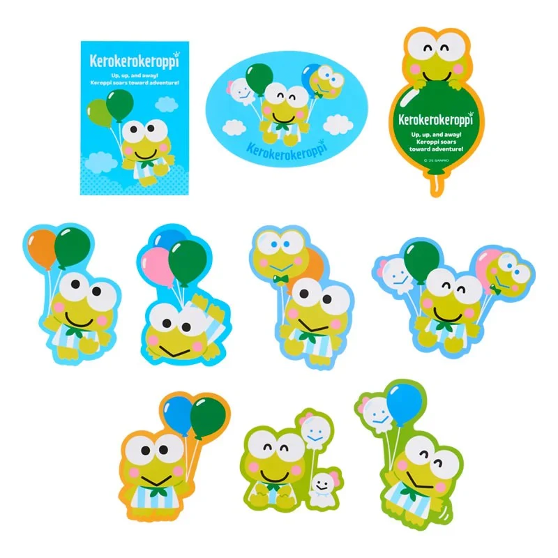 Keroppi Adventure Balloon 10-pc Sticker Pack