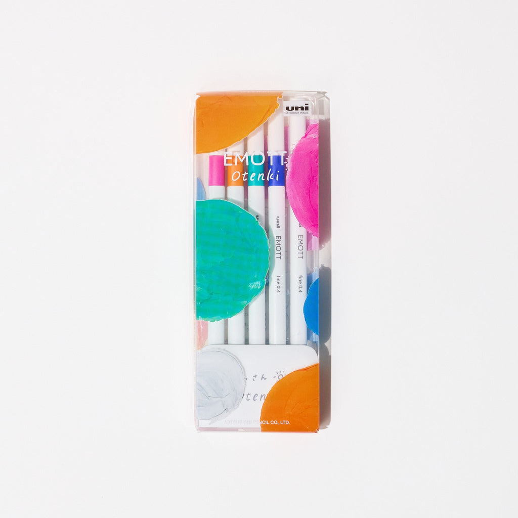 [Limited] Bungu Joshi Haku Festival Otenki EMOTT Markers 5-Color Set / uni Mitsubishi Pencil