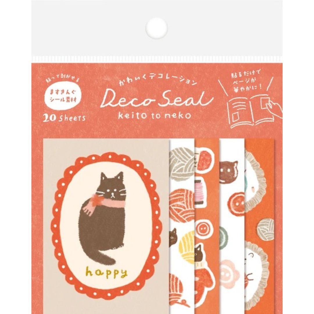 [Limited] Bunny and Cat Deco Flake Seal Sticker / Furukawa Shiko