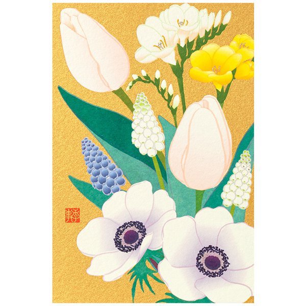 [Limited] Seasons Spring Silk-Print Postcard / MIDORI