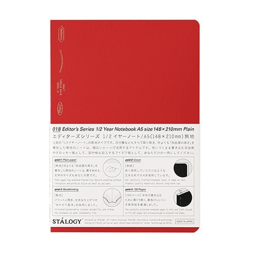 [Limited] STALOGY Editor's Series 1/2 Year Notebook / Nitto