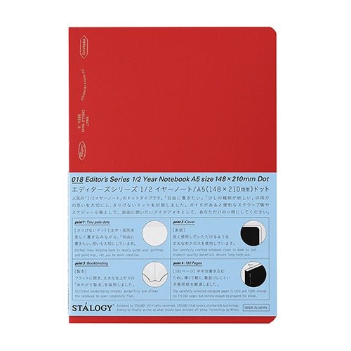 [Limited] STALOGY Editor's Series 1/2 Year Notebook / Nitto