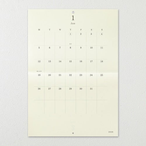 MD Bi-Fold Wall Calendar 2026 / MIDORI