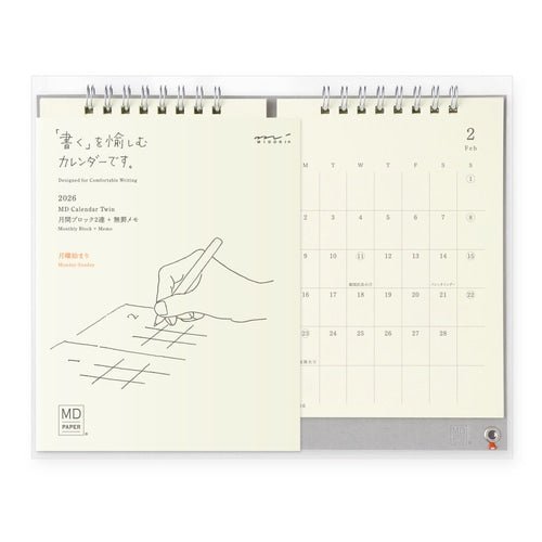 MD Twin Monthly Desk Calendar 2026 / MIDORI