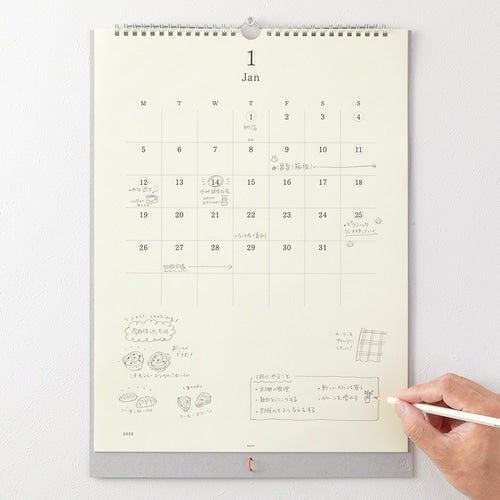 MD Wall Calendar 2026 with Pencil / MIDORI