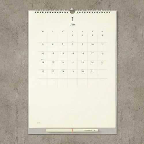 MD Wall Calendar 2026 with Pencil / MIDORI