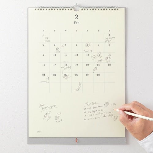 MD Wall Calendar 2026 with Pencil / MIDORI