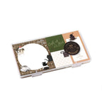 BGM MEMONO memo pad set, Kissaten à la Mode, with brown and green café pages with a cat at a round table