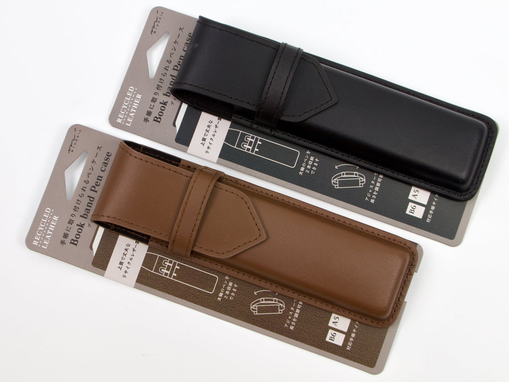 Midori Book Band Pen Case Recycled Leather