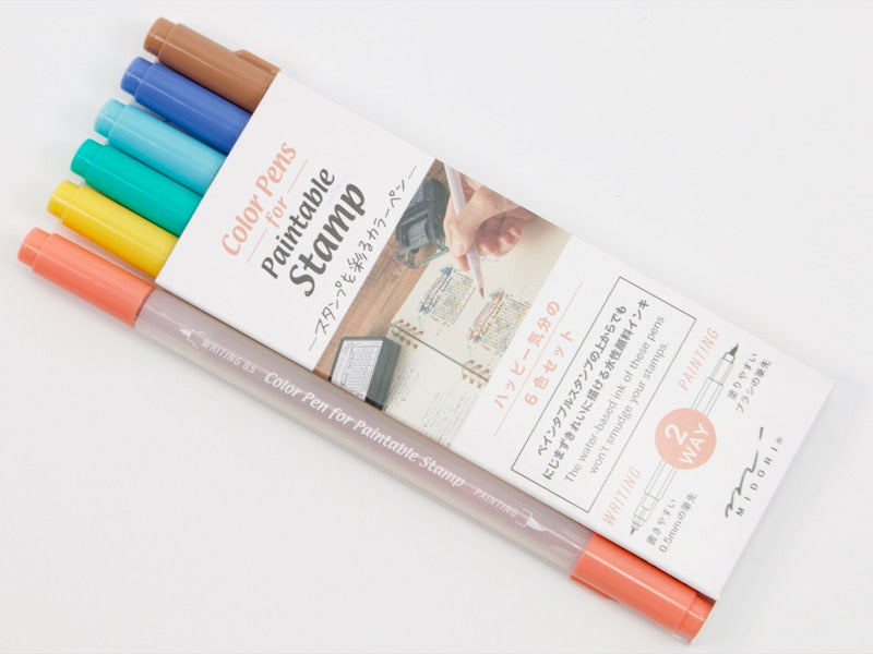 Midori Paintable Stamp Marker 6 Color Set