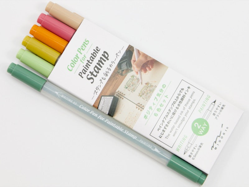 Midori Paintable Stamp Marker 6 Color Set