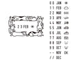 Midori Paintable Stamp Date and Frame