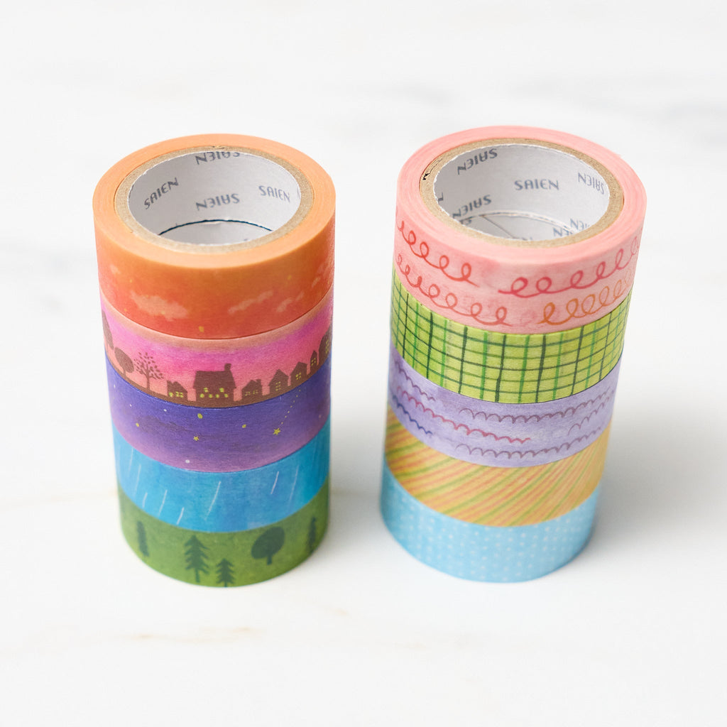 Miki Tamura Chigiri-e 5-Color Set Masking Tape / SAIEN