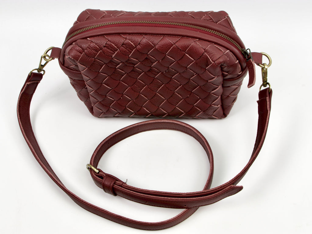 milloo Calliope Crossbody Handwoven Burgundy