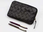 milloo Chloe Handwoven Clutch Black
