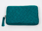 milloo Chloe Handwoven Clutch Turquoise