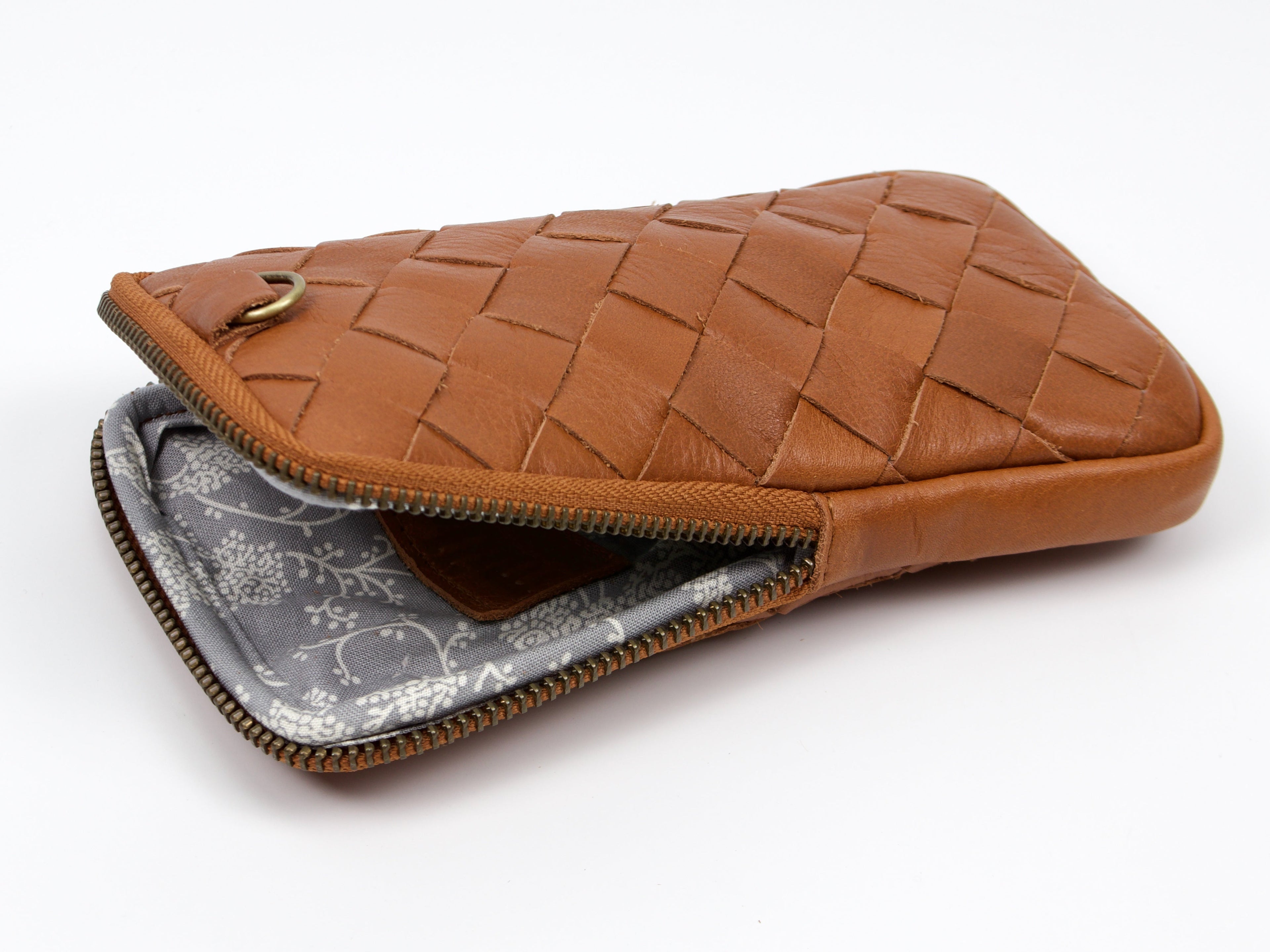 milloo Slim Pen Case Handwoven Tan Brown