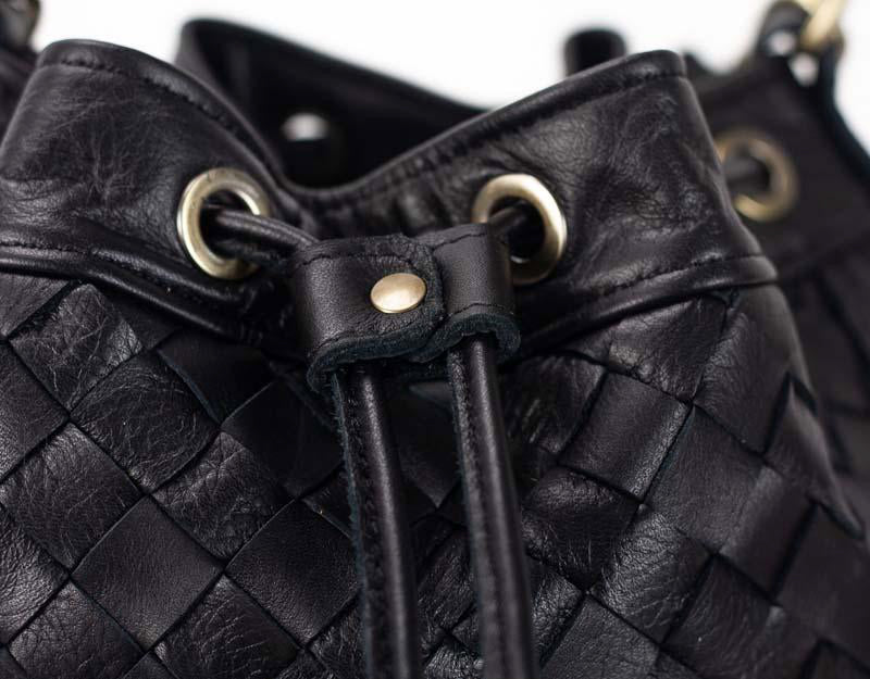 milloo Danae Bucket Bag Black Handwoven