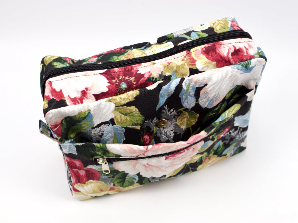 Ydra Organizer Black Floral Canvas