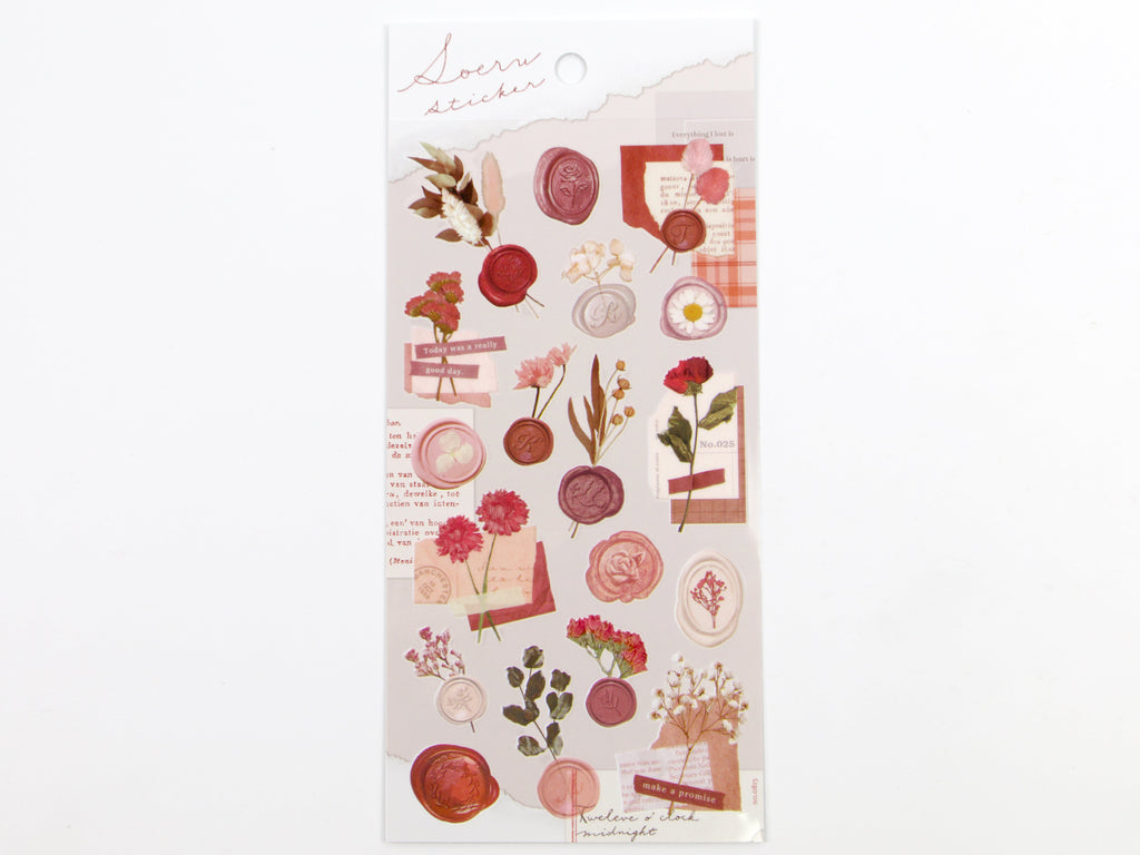 Mind Wave Wax Seal Floral Stickers