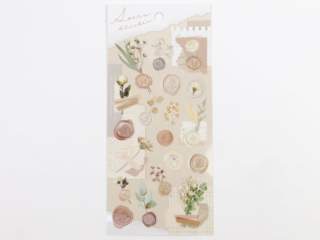 Mind Wave Wax Seal Floral Stickers