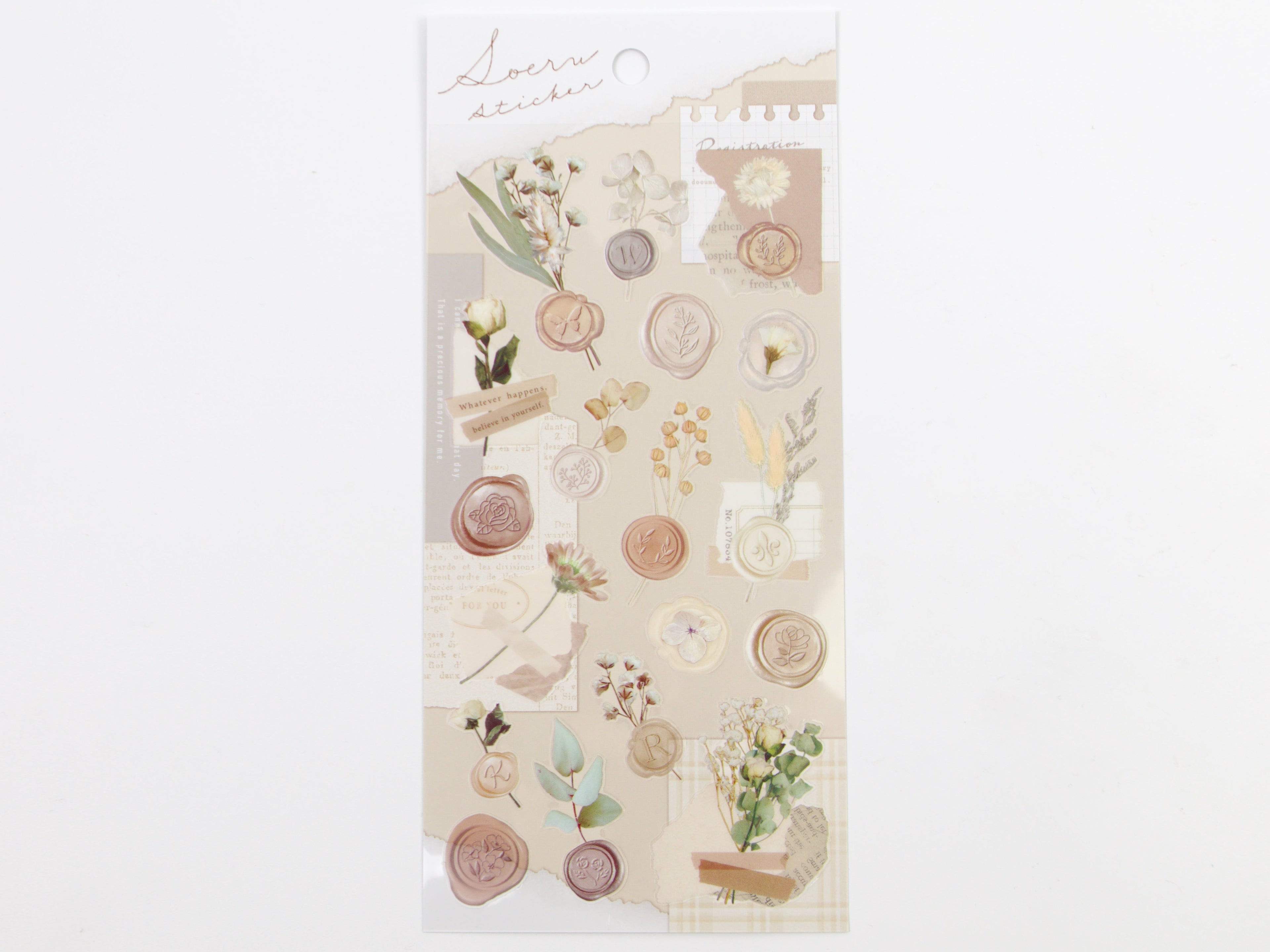 Mind Wave Wax Seal Floral Stickers