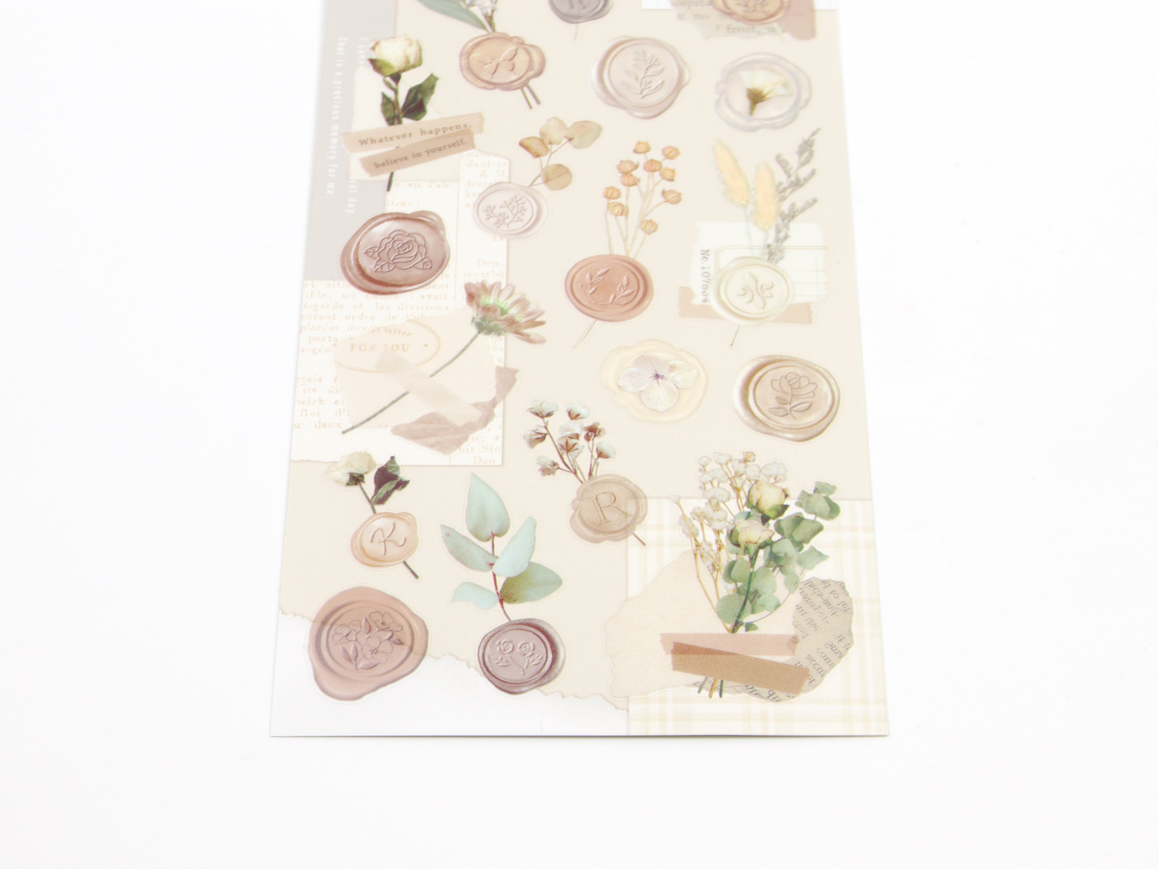 Mind Wave Wax Seal Floral Stickers