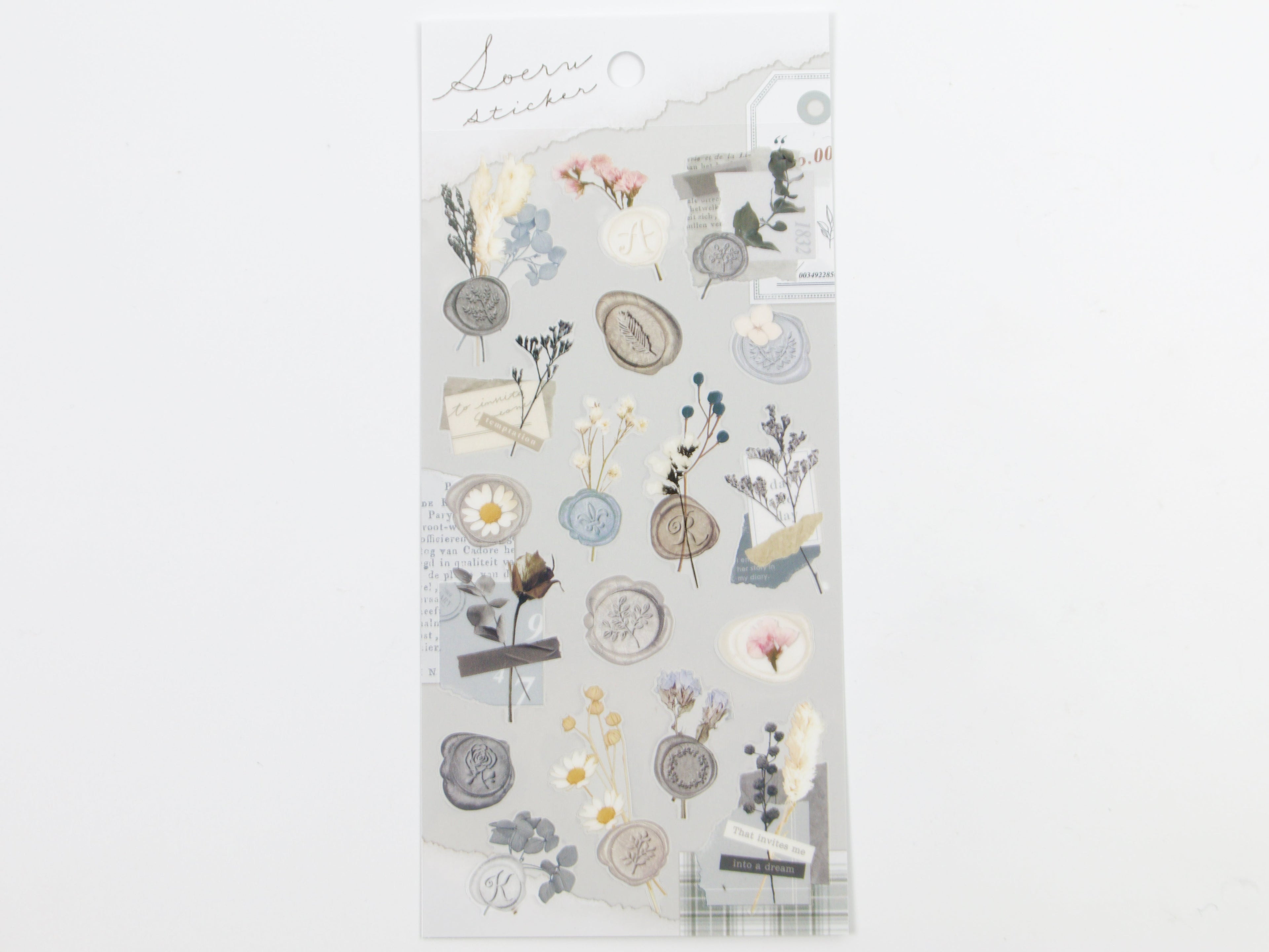 Mind Wave Wax Seal Floral Stickers