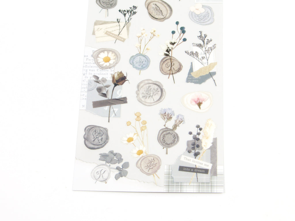 Mind Wave Wax Seal Floral Stickers