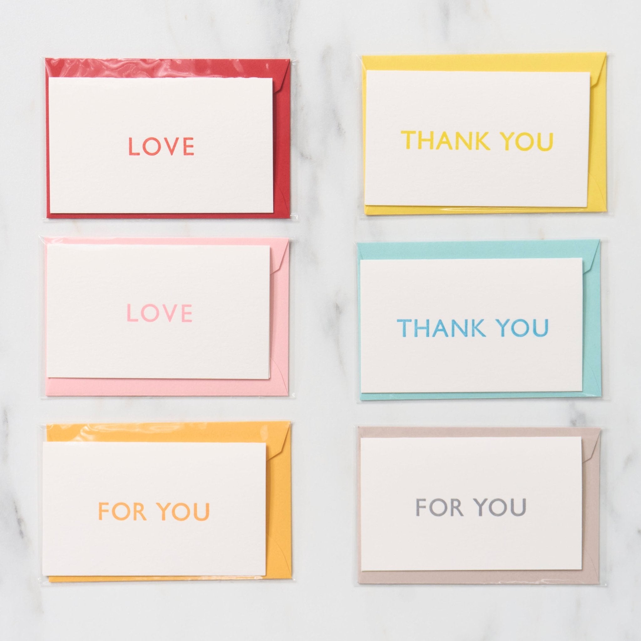 Mini 1 Word Greeting Cards / Letterpress Letters