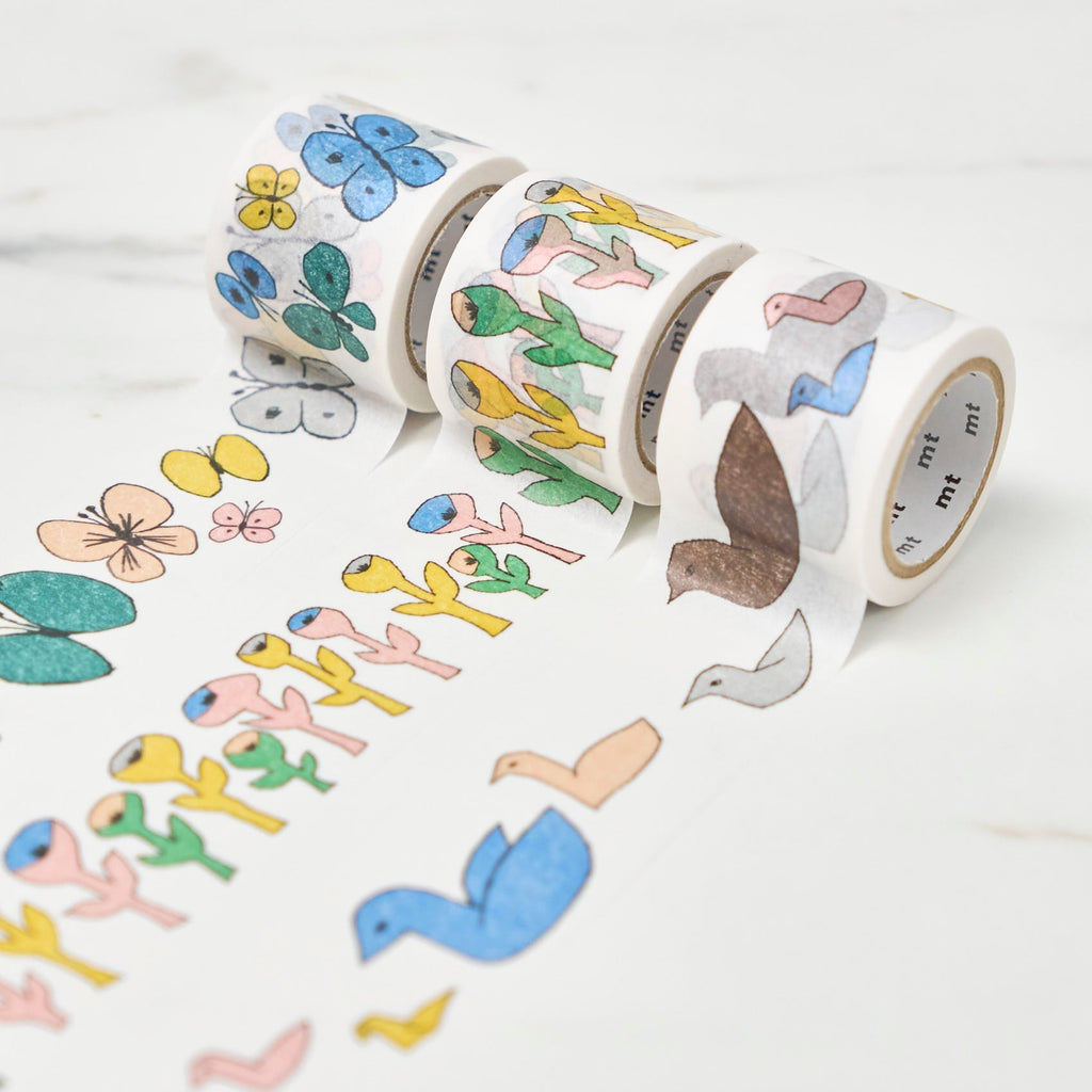 mt x Minä Perhonen Nature Doodle Series Masking Tape / Kamoi Kakoshi