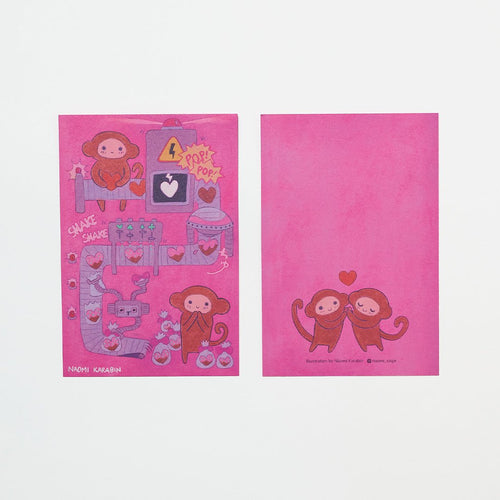 "Chocolate Factory of My Heart" Washi Postcard by Naomi Karabin / Bungu