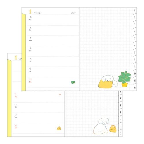 Natsumi Teraoka Puppy Pocket Diary 2026 / MIDORI